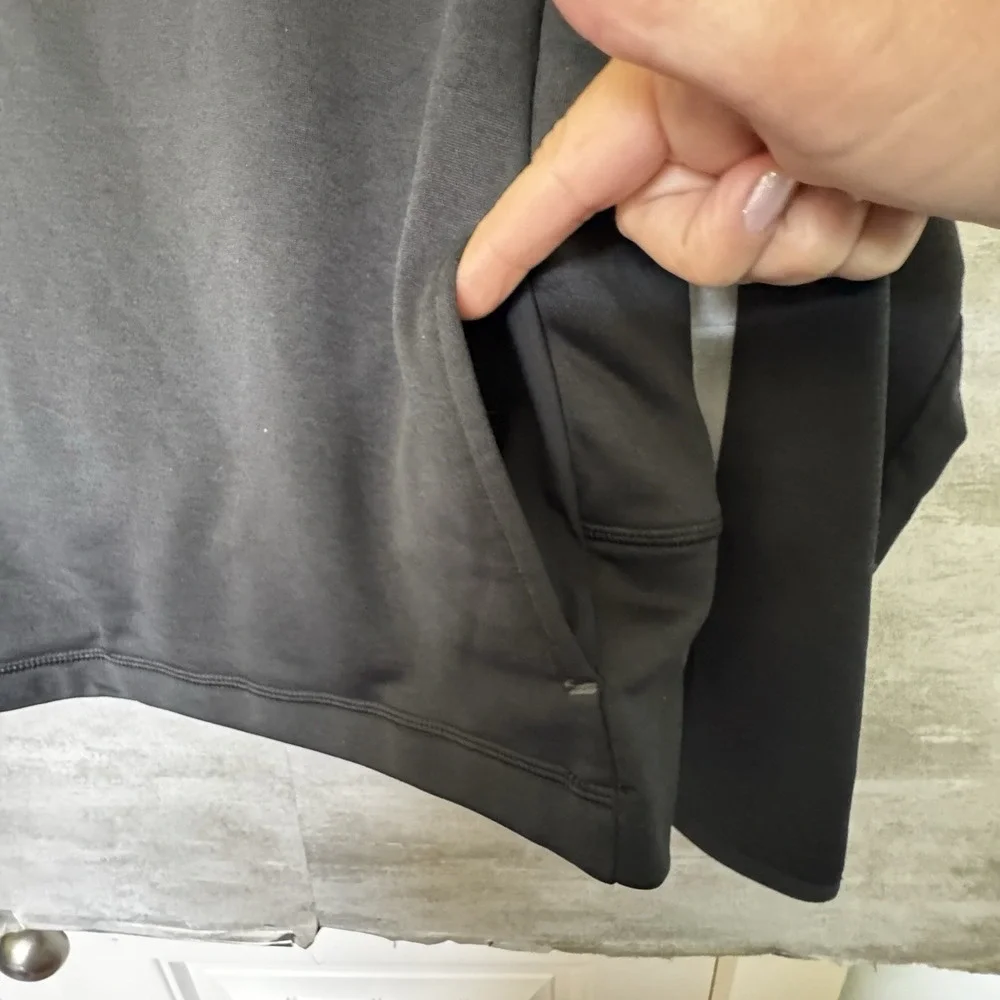 Theory+ Mens Serge Black stretch‎ Crewneck Pullover With Pockets Sz Med